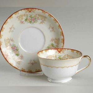 Noritake China Cardinal Rose Tea Cup & Saucer 422829 Occupied Japan Vintage Gift